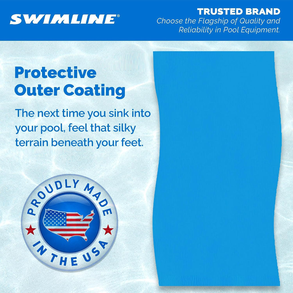 Swimline LI184820 18 Inch Solid Blue Round Above Ground Swimming Pool Overlap 20 Gauge Vinyl Liner for 48 to 52 Inch Pools with Sun Protection