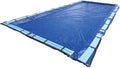 Blue Wave Gold 24-ft x 40-ft Rectangular Winter In Ground Pool Cover – Blocks Debris and Sunlight with 15-Year Protection for Off-Season – With 14x14 Polyethylene Weave, 5-Ft Overlap, Cable, Winch