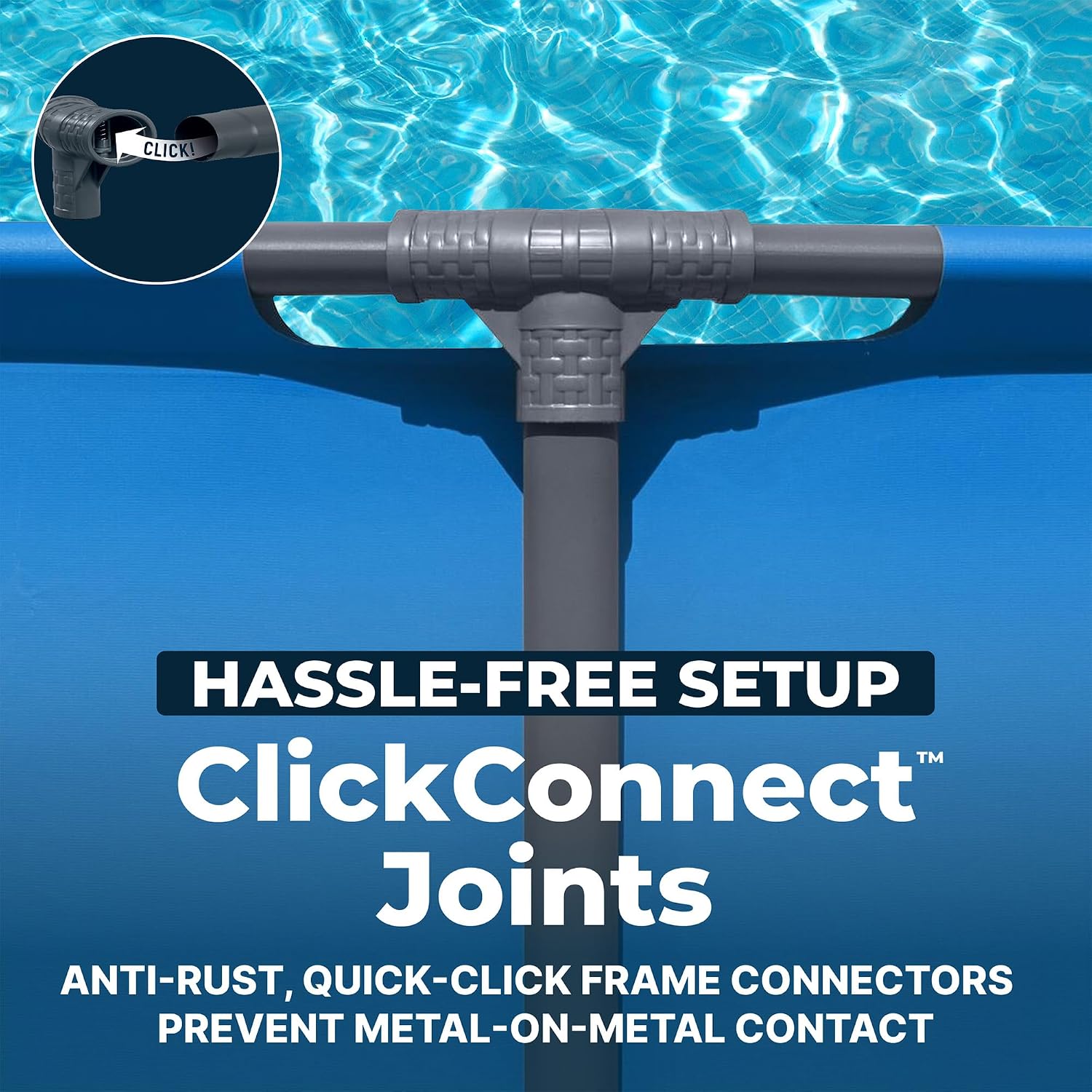 Bestway Steel Pro MAX 15' x 48' Above Ground Pool, Round Metal Frame Outdoor Swimming Pool for Backyard, Blue, Pool ONLY