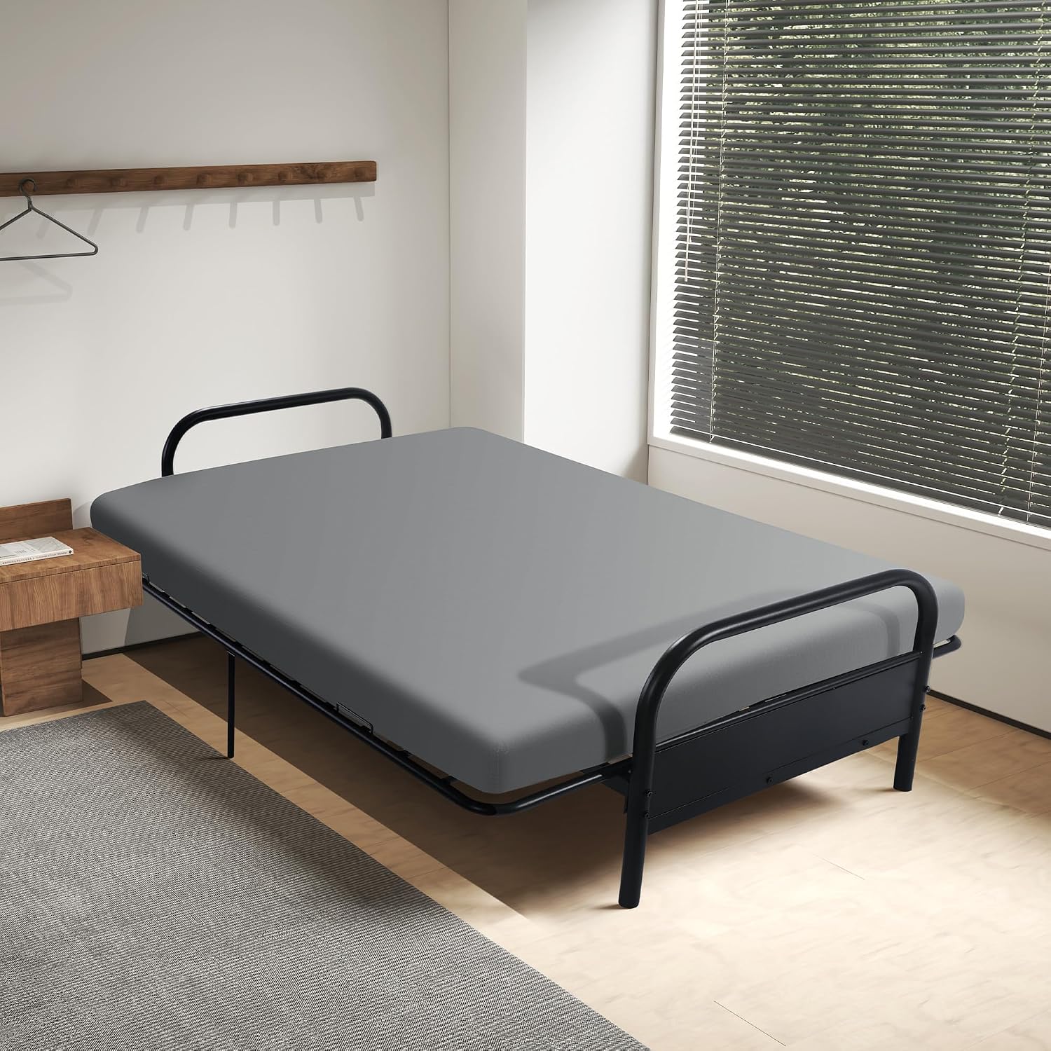 HOMBYS Memory Foam Futon Mattress, Foldable Sofa Bed Mattress with Removable Cover, Medium Firm Support, Fits Most Futon Frames (Full)