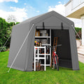6x6FT Portable Outdoor Garage, Waterproof & UV-Resistant Portable Storage Shed with 2 Roll-Up Doors, Carport Tent for Motorcycle, Bike, and Tools