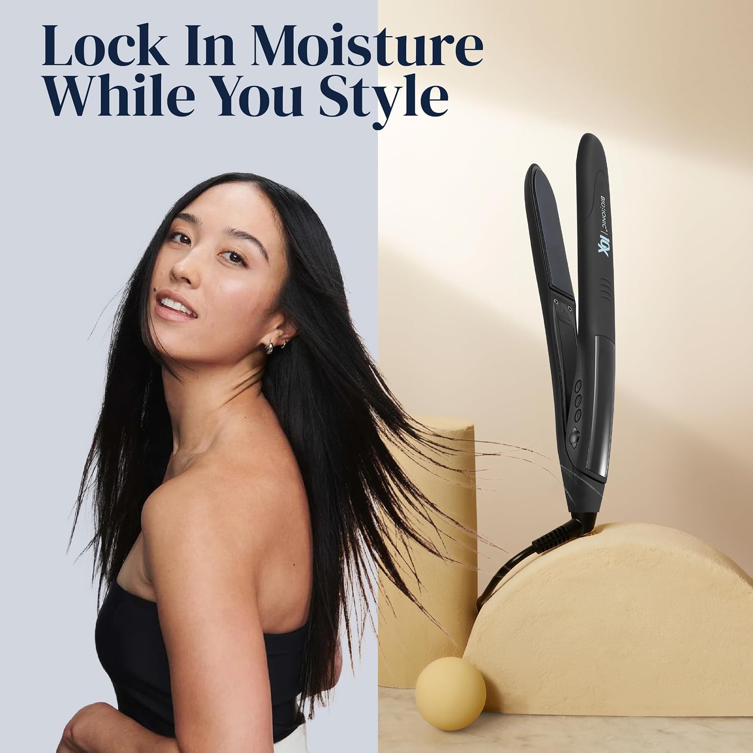 Bio Ionic 10X Styling Iron, 1' Hair Straightener with Moisturizing Heat Technology, Flat Iron for 10-Minute Styling, Hair Straightener and Curler