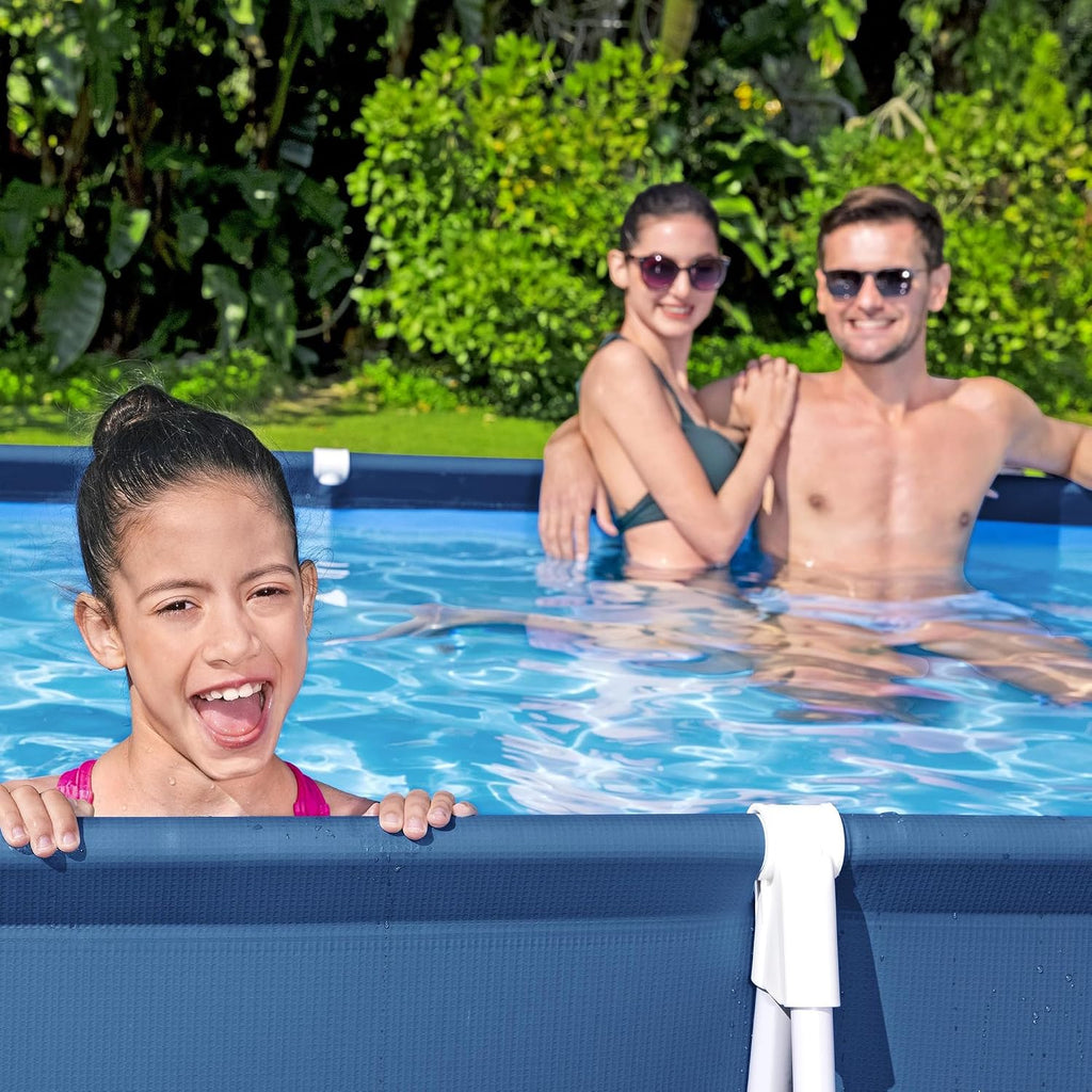 Bestway Steel Pro 13 Foot x 32 Inch Rectangular Above Ground Outdoor Pool Steel Framed Vinyl Swimming Pool with 1,506 Gallon Water Capacity, Blue