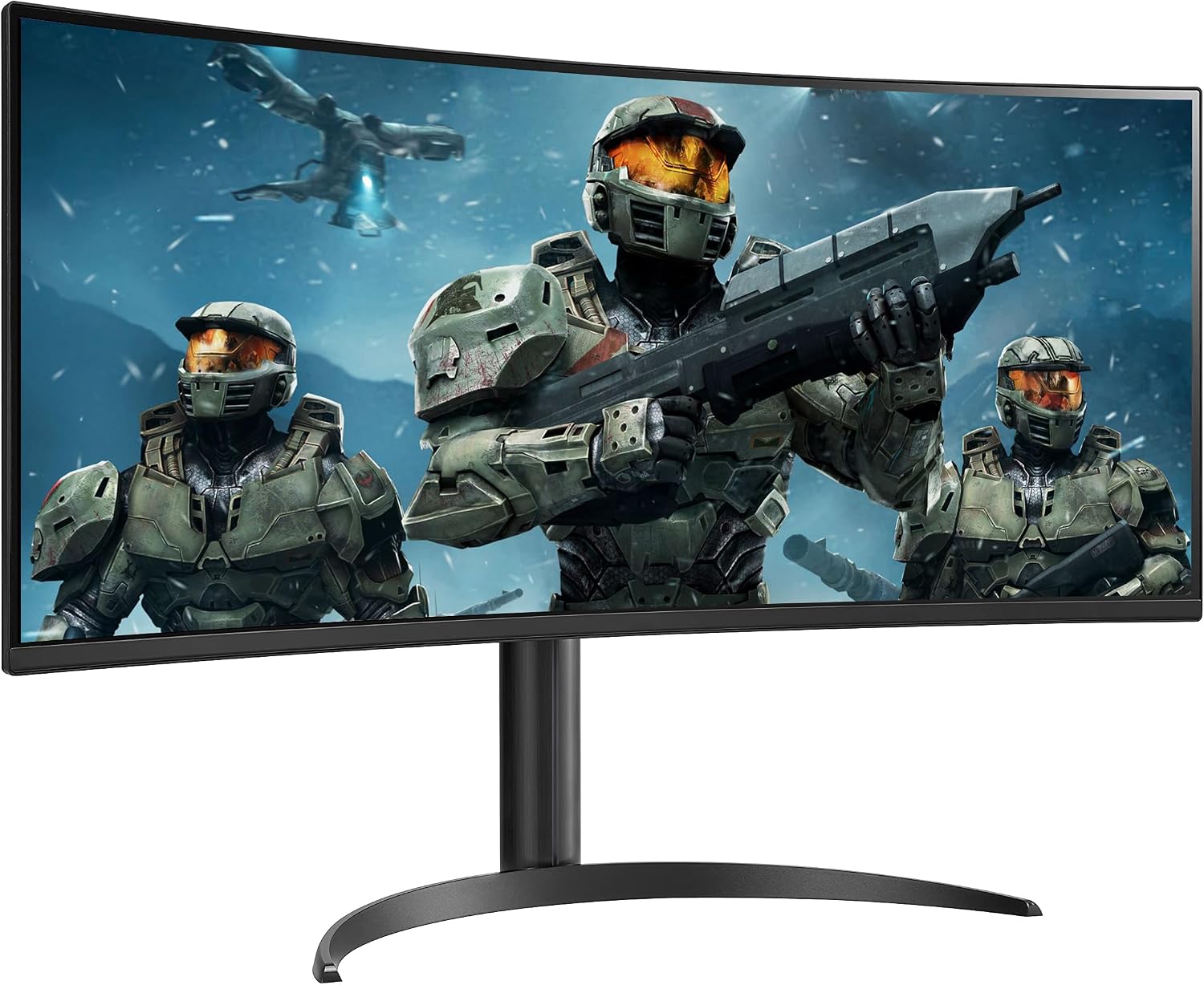 LG 34WP60C-B 34' 21:9 Curved UltraWide QHD (3440 x 1440) HDR 10 160Hz 1ms Gaming Monitor with Tilt Adjustable Stand, AMD FreeSync Premium, Display Port and HDMI, Black, WEPGPY