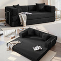 YINIX Foldable Sofa Bed, 78'' Folding Floor Couch, Compressed Convertable Sleeper Sofa, Memory Foam Couch with Pillow Back Support Armrest, 4-in-1 Futon Sofa Bed for Living Room, Black