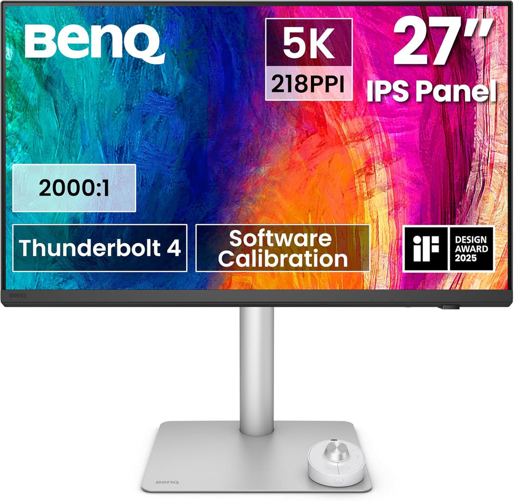 BenQ PD2730S 27' IPS 5K UHD (5120 x 2880) Designer Monitor, 60 Hz, 5 ms, Thunderbolt 4 (90W) Integrated USB Hub & Stereo Speakers (Renewed)