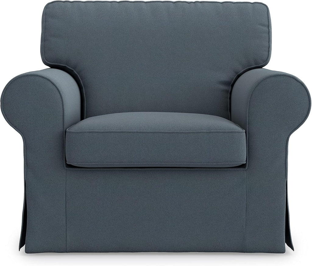 MASTERS OF COVERS Ektorp Armchair Cover for The IKEA Ektorp Chair Slipcover Replacement (Titanium Grey)-Not Fit for Uppland Series Sofa (Armchair Cover Only!)