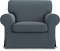 MASTERS OF COVERS Ektorp Armchair Cover for The IKEA Ektorp Chair Slipcover Replacement (Titanium Grey)-Not Fit for Uppland Series Sofa (Armchair Cover Only!)