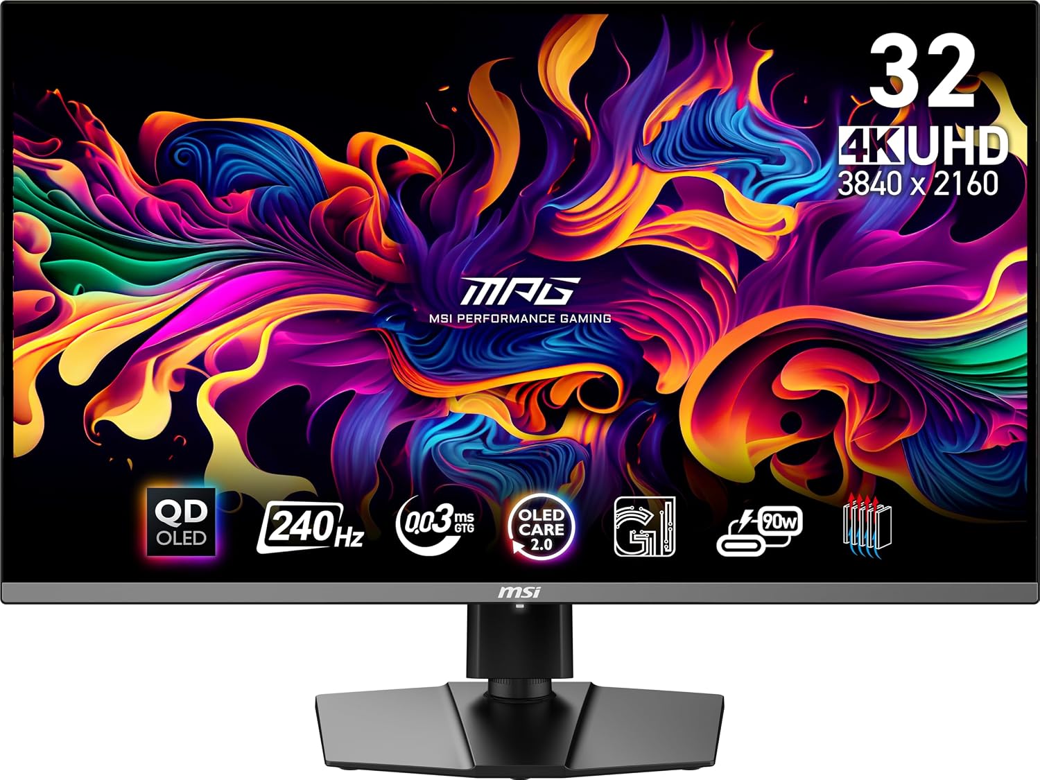 MSI MPG 321URX QD-OLED écran plat de PC 80 cm (31.5') 3840 x 2160 pixels 4K Ultra HD QDOLED Noir