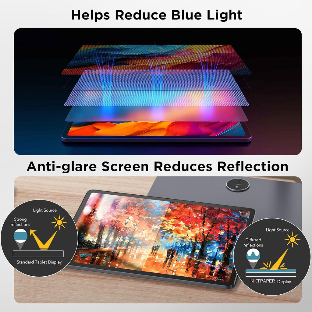 TCL NXTPAPER 14 Android Tablet, 14.3' Paper-Like Display Drawing Pad, Digital Notebook & Musician Tablet with 4096-Level Stylus & Flip Case, 8+8GB RAM, 256GB Storage, 10000mAh, Multi-Window, Gray