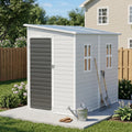 Restland 8x4 FT Resin Storage Shed with Floor Window for Outdoor Garden Waterproof Plastic Sheds Kit for Backyard Tool Storage, Gray