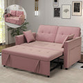 Pink Convertible Sofa Bed: 3 in 1 Sleeper Sofa Couch Bed, Pull Out Couch with Adjustable Backrest, Velvet Convertible Loveseat Sleeper, for Living Room, for Living Room(Pink)