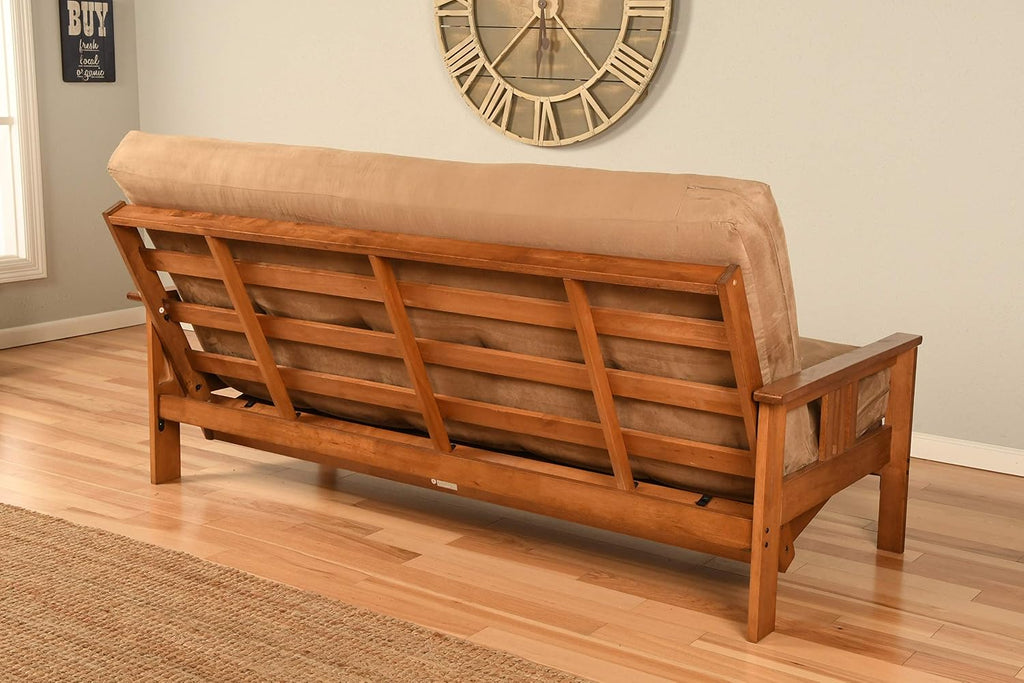 Kodiak Furniture Monterey Futon Set with Barbados Finish, Full, Linen Charcoal