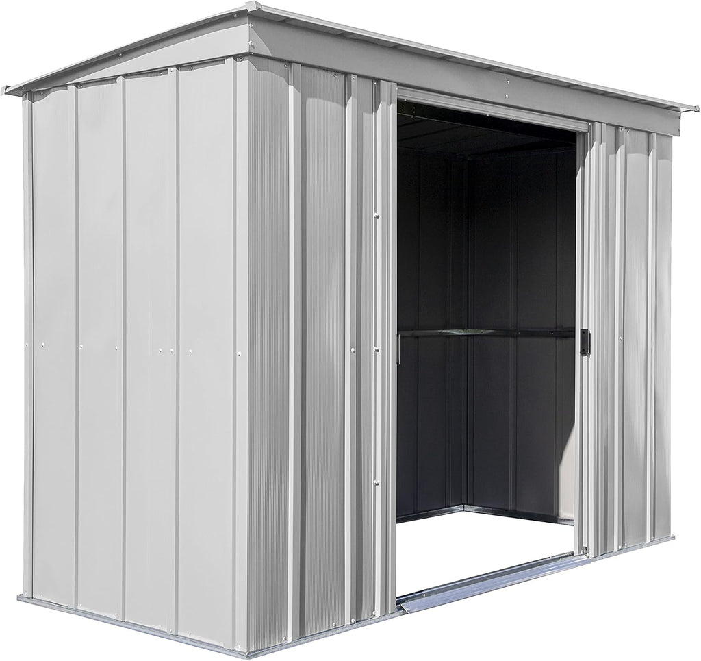 Arrow Classic Steel Storage Shed, 8x4, Flute Grey