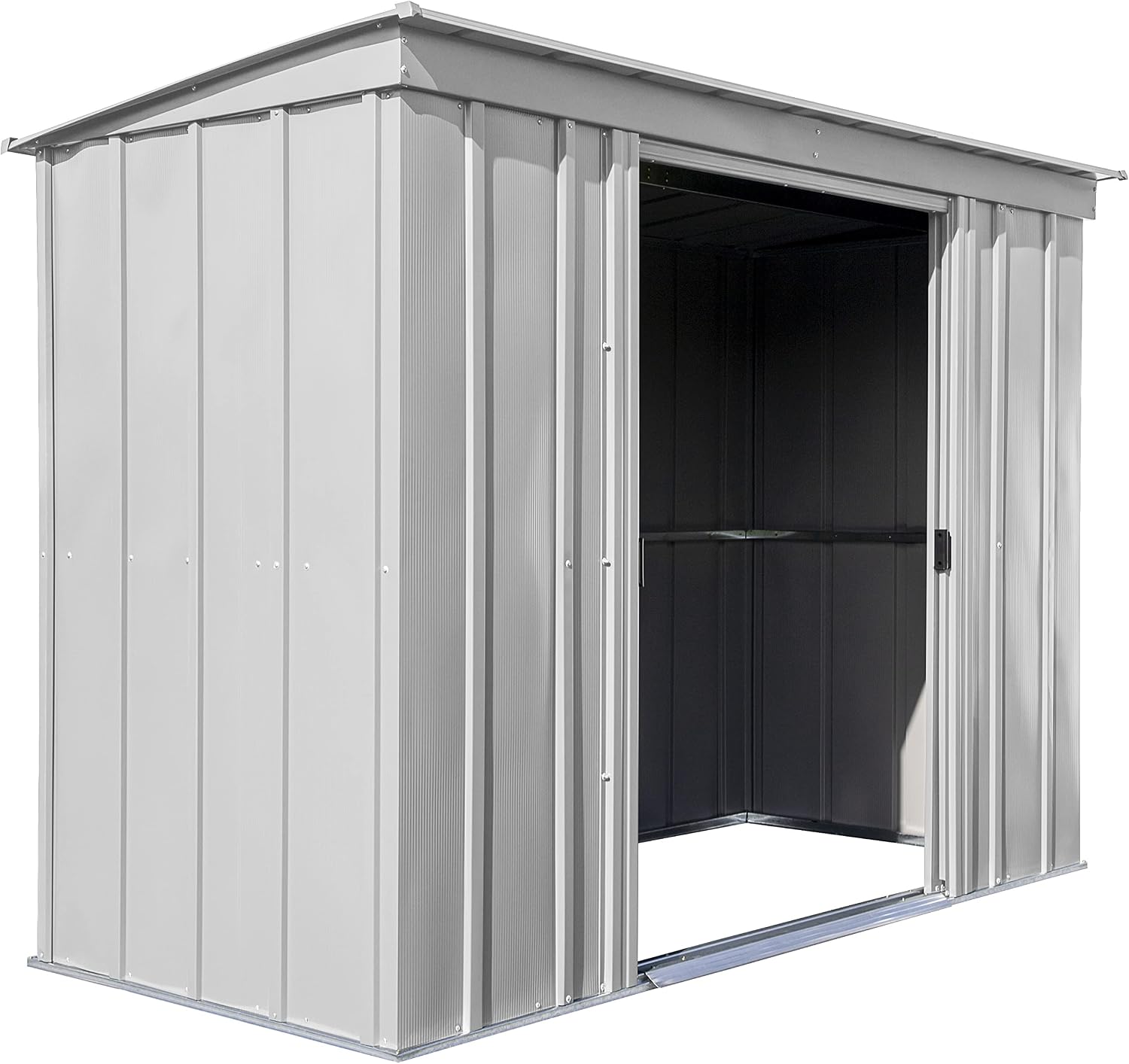 Arrow Classic Steel Storage Shed, 8x4, Flute Grey