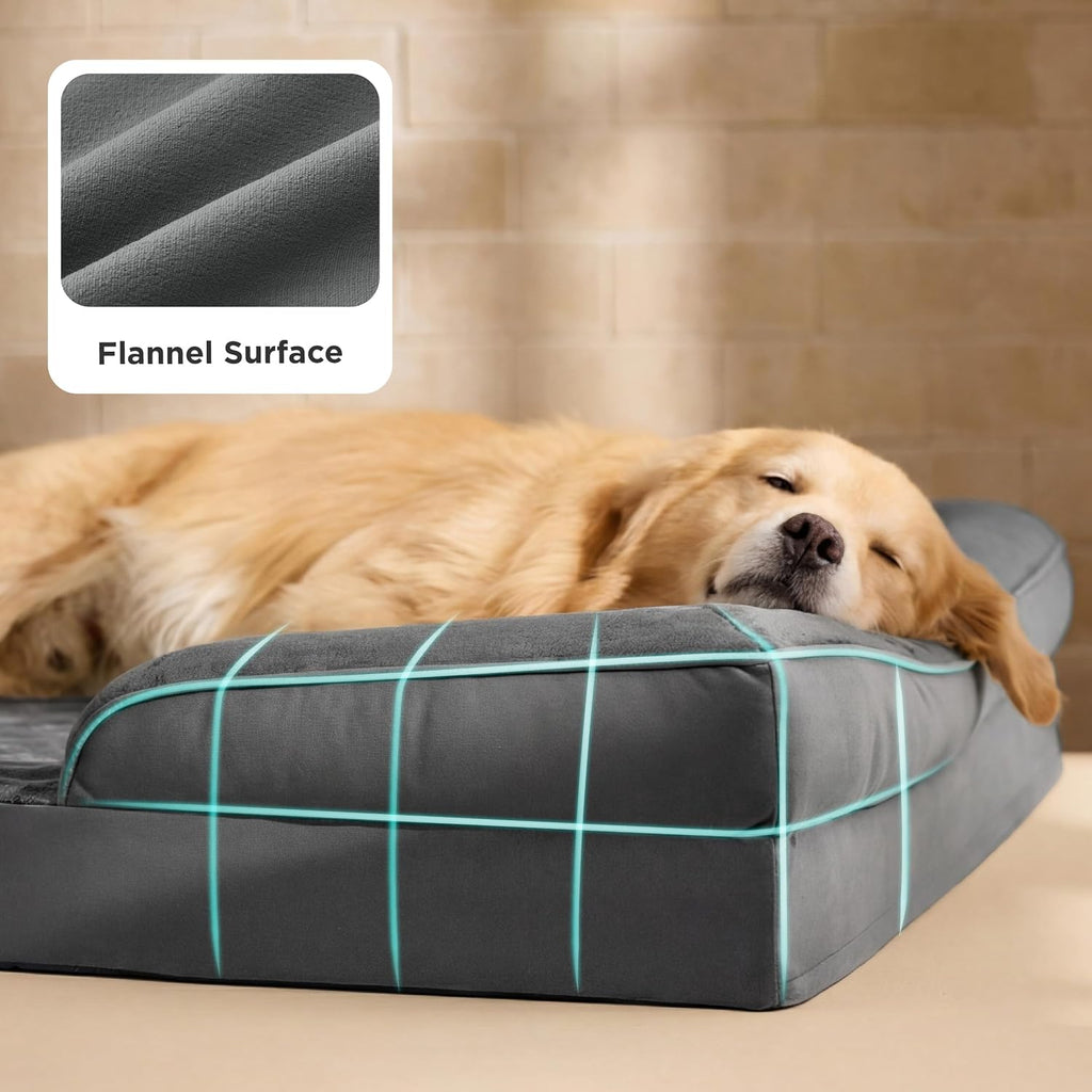 Bedsure XXL Orthopedic Dog Bed for Extra Large Dogs - Washable Giant Dog Cat Bed Waterproof, Comfort Dogs Couch Sofa with Washable Removable Cover, Pet Bed with Nonskid Bottom, Dark Grey, 52'
