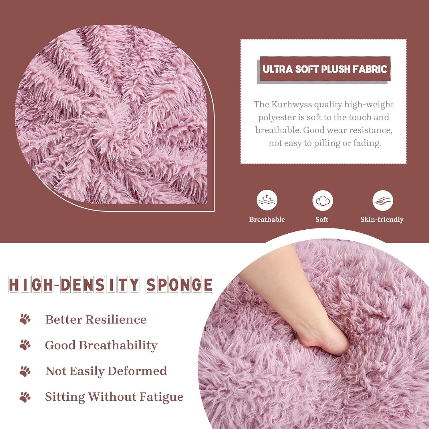 Upholstered Human Dog Bed for Adult & Pets, Convertible Lazy Sofa Bed with 5 Adjustable Position, Comfy Tatami Bean Bag Lounge Chair with a Soft Pillow for Bedroom Living Room (Pink Fluffy)