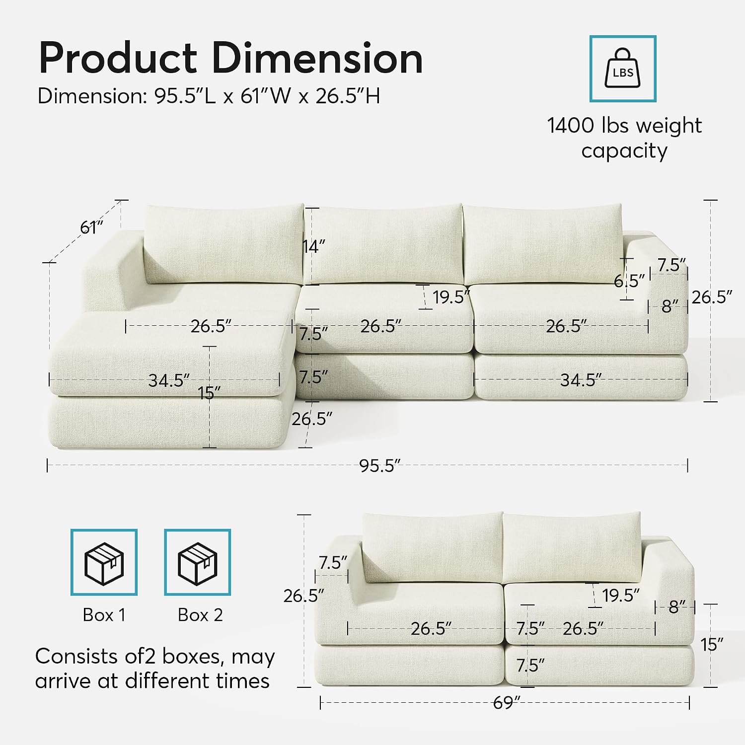 Chenille Convertible Futon Sofa Bed – Folding Iron Frame Sleeper Couch with Adjustable Backrest, Loveseat Recliner for Living Room, Apartment,(Beige)