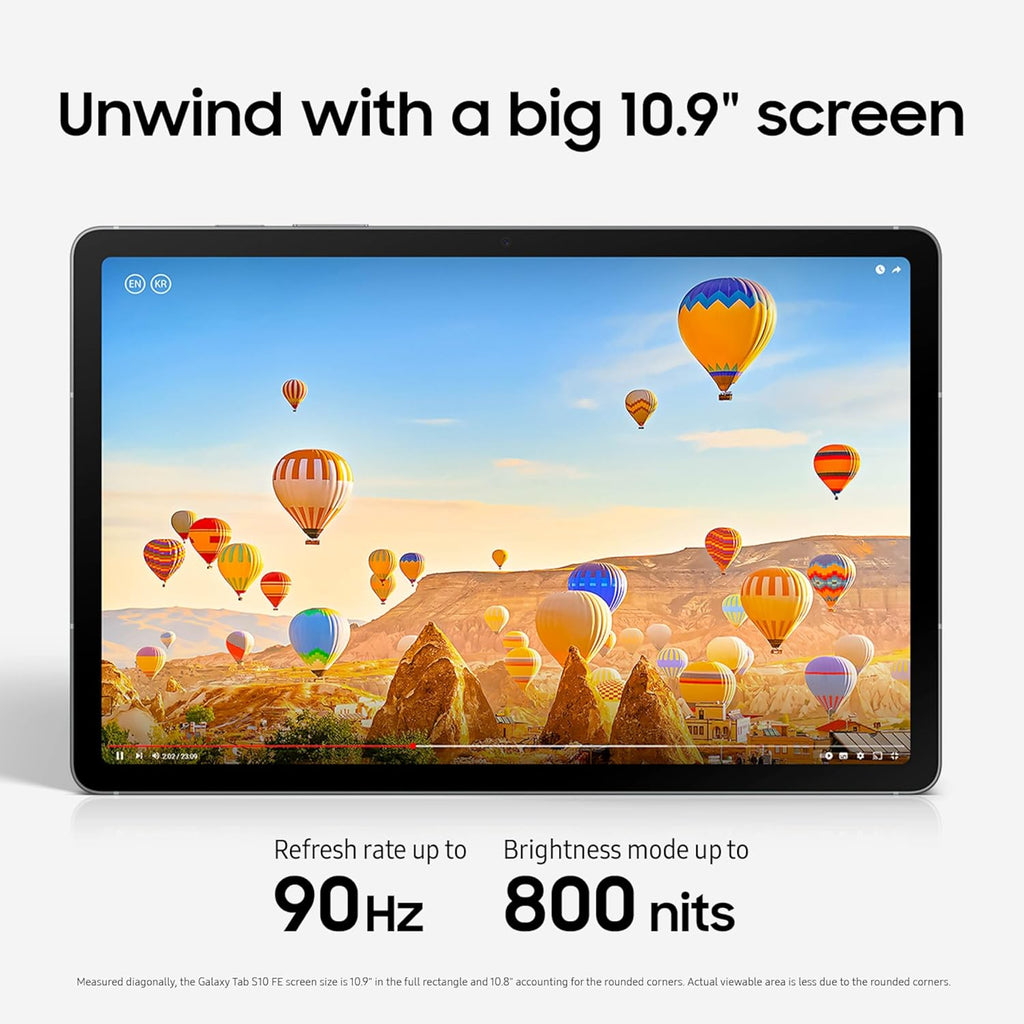 Samsung Galaxy Tab S10 FE 256GB WiFi Android Tablet, Large Display, Long Battery Life, Exynos 1580 Processor, IP68 Water-Resistant, 90 Hz Refresh, S Pen for Note-Taking, US Version, Gray