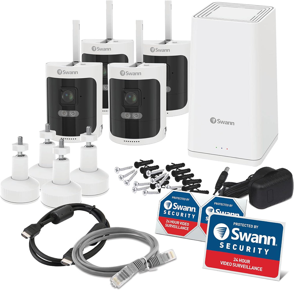 Swann AllSecure650™ 2K Wireless Security Kit with 4 x Wire-Free Cameras & Power Hub NVR
