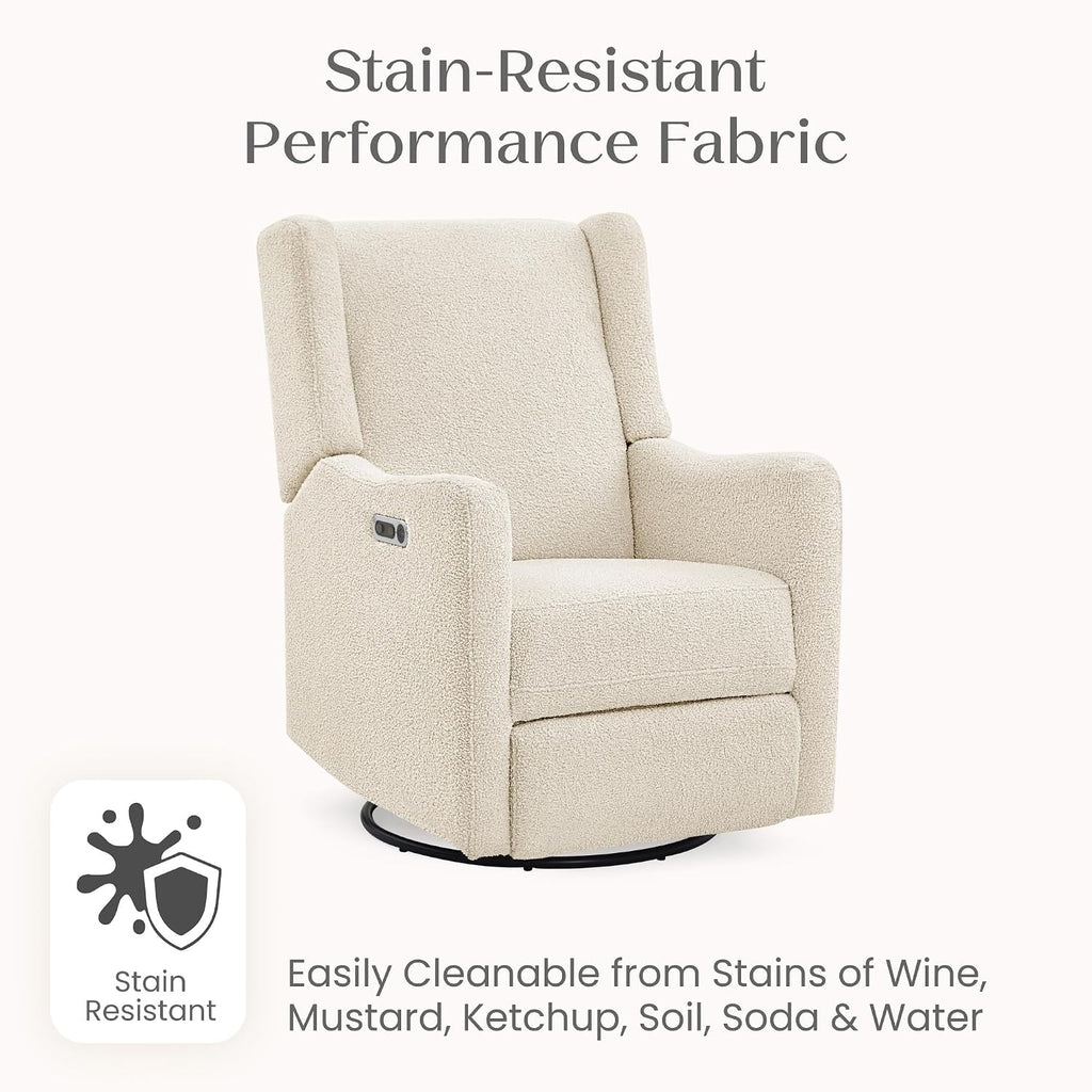 Delta Children Mercer Electronic Power Recliner and Swivel Glider with USB-A and Type-C Ports - Greenguard Gold Certified - Stain-Resistant Performance Fabric is Oeko-TEX Standard 100 Certified, Shell