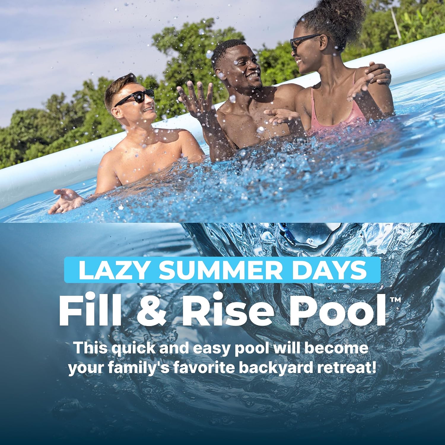 Bestway Fast Set 12' x 30' Round Inflatable Above Ground Swimming Pool Set, Stacked Stone Exterior Outdoor Family Pool with Filter Pump, Gray