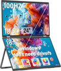 InnoView 18.5' 100Hz Dual Portable Monitor Built-in Speakers 115% sRGB 315°Adjustable Dual Stacked Folding Monitor (Wins/Mac) 1080P Laptop Screen Extender for Laptop(No Driver Needed)