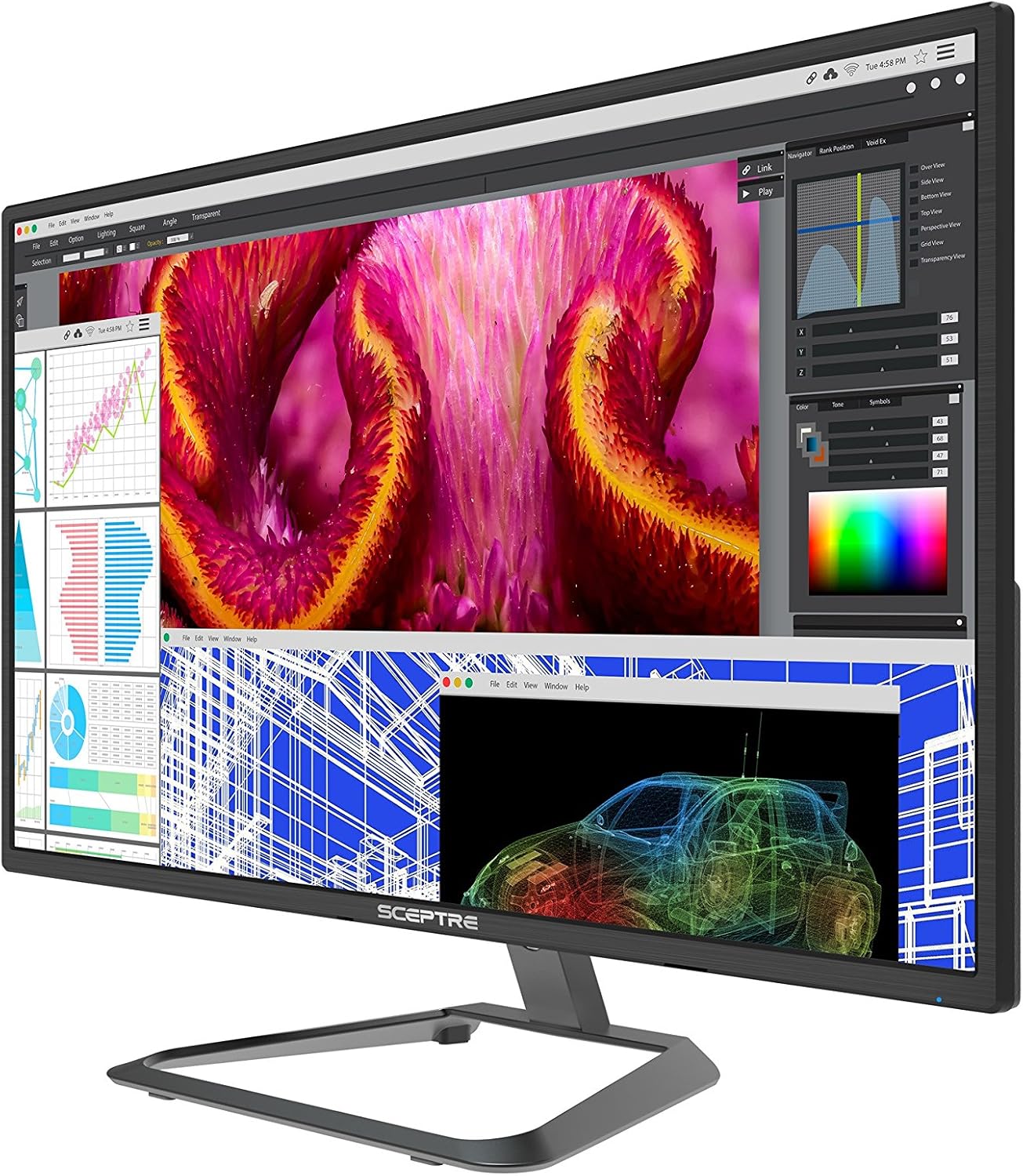 Sceptre 27 Inch IPS Ultra 4K LED Monitor U278W-4000R, UHD 3840x2160, HDMI 2.0 DVI DisplayPort Speakers, Metallic Black (2017)