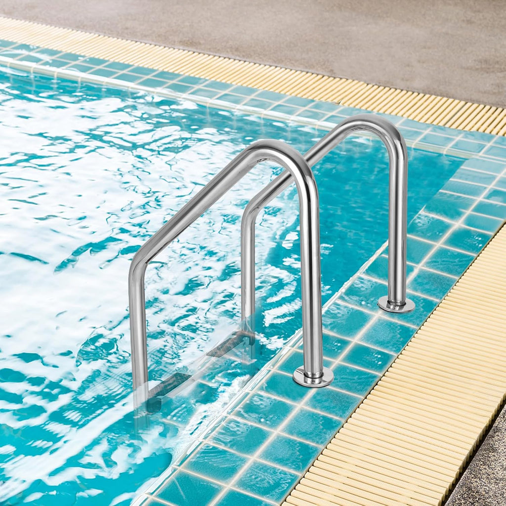 Goplus Swimming Pool Ladder, 3-Step/4-Step In-Ground Stainless Steel Step for Indoor/Outdoor Pool, Heavy Duty Non-Slip Ladder, Easy Assembly (3-Step)