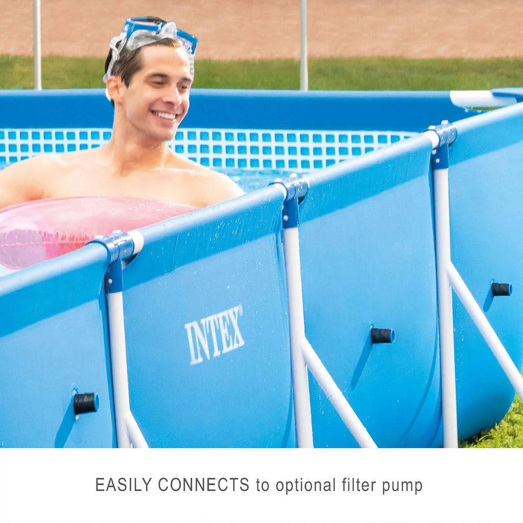 INTEX Rectangular Frame 14 ft 9 in x 7 ft 3 in x 33 in Above Ground Pool, Swimming Pool with Steel Frame, Pump Not Included