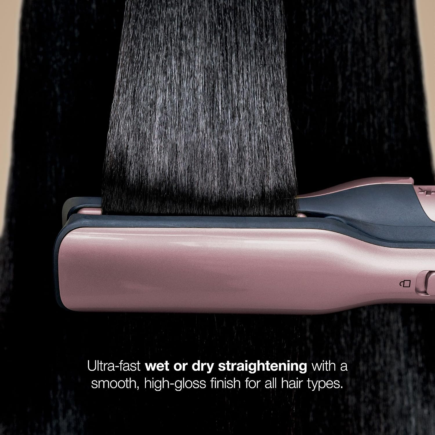 Shark Glam Ceramic & Powerful Air Styling & Drying System, with Silki Straightener & Glossi Air Glosser, for Drying, Curling, Air Straightening & Glossing, Pink, HD6051SPK (Straight & Wavy Hair)