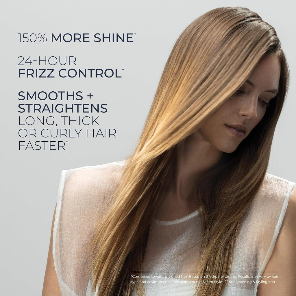 Neuro by Paul Mitchell Smooth+ 1.75' Ceramic Straightening & Styling Iron, Travel Flat Iron, Dual Voltage for Worldwide Use, Extra-Wide Plate Size for Faster Styling