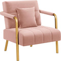 Yaheetech 30' W Modern Sofa Small Sofa Luxurious Velvet Fabric Couch with Gold-Tone Metal Arms and Legs for Living Room, Home Office, Studio Pink