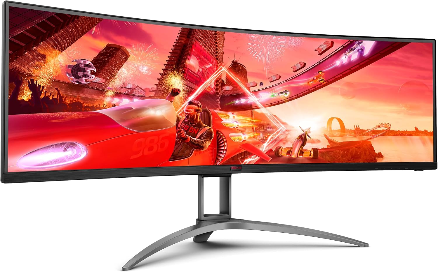 AOC Agon Curved Gaming Monitor 49' (AG493UCX), Dual QHD 5120x1440 @ 120Hz, VA Panel, 1ms 120Hz Adaptive-Sync, 121% sRGB, Height Adjustable, 4-Yr Zero Dead Pixels Manufacturer Guarantee