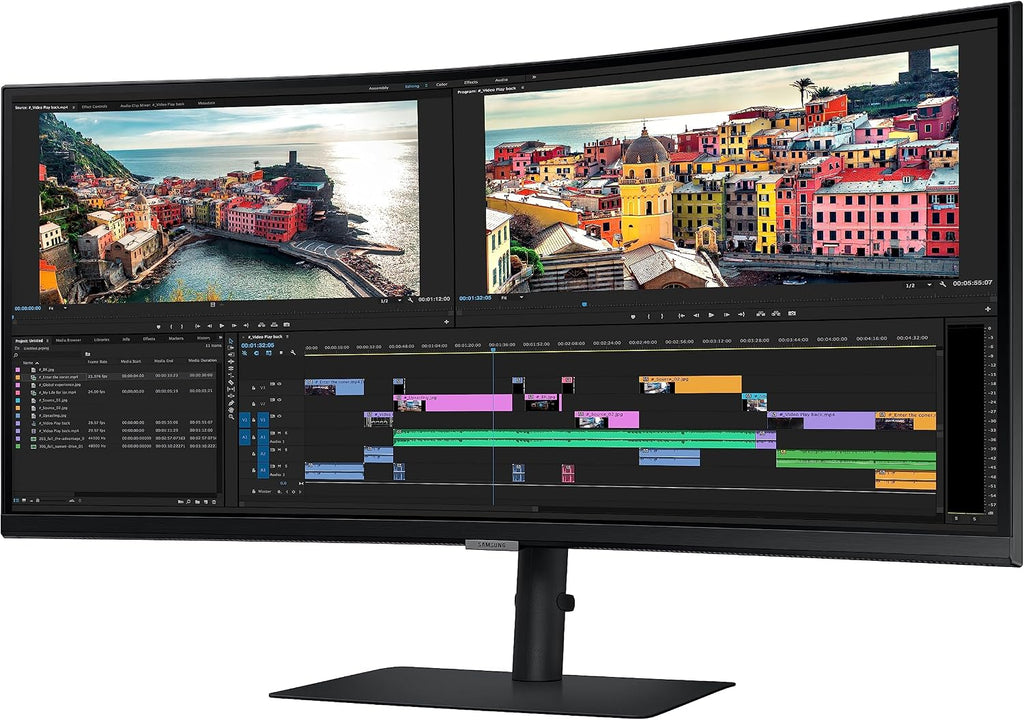SAMSUNG 34' ViewFinity S65UA Series Ultrawide QHD Curved Monitor, HDR10, 100Hz, 350 nit, USB- C, Adjustable Stand, Intelligent Eye Care, LS34A650UBNXGO, Black
