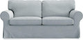 MASTERS OF COVERS Ektorp Loveseat (2 Seat) Sofa Cover Replacement Slipcover for IKEA Two Seater Ektorp Slipcover (Smoke Grey)-NOT fit Uppland Series Sofa