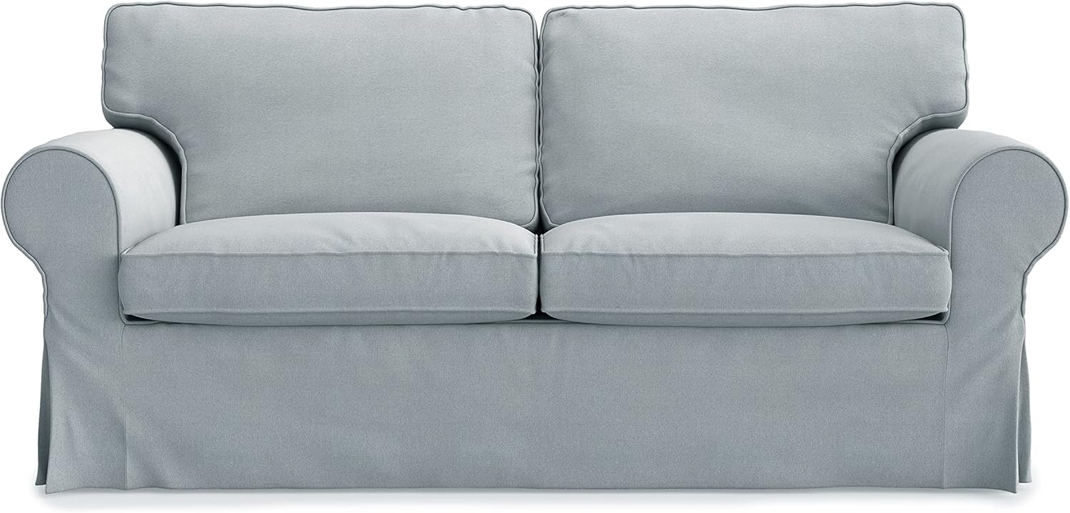 MASTERS OF COVERS Ektorp Loveseat (2 Seat) Sofa Cover Replacement Slipcover for IKEA Two Seater Ektorp Slipcover (Smoke Grey)-NOT fit Uppland Series Sofa
