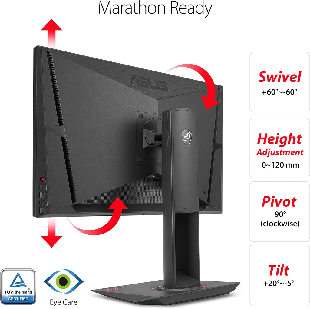 ASUS ROG Swift 27' 1440P Gaming Monitor (PG279QZ) - QHD (2560 x 1440) IPS, 165Hz, G-SYNC, Eye Care, DisplayPort, HDMI, Tilt, Swivel, Pivot, Height Adjustable