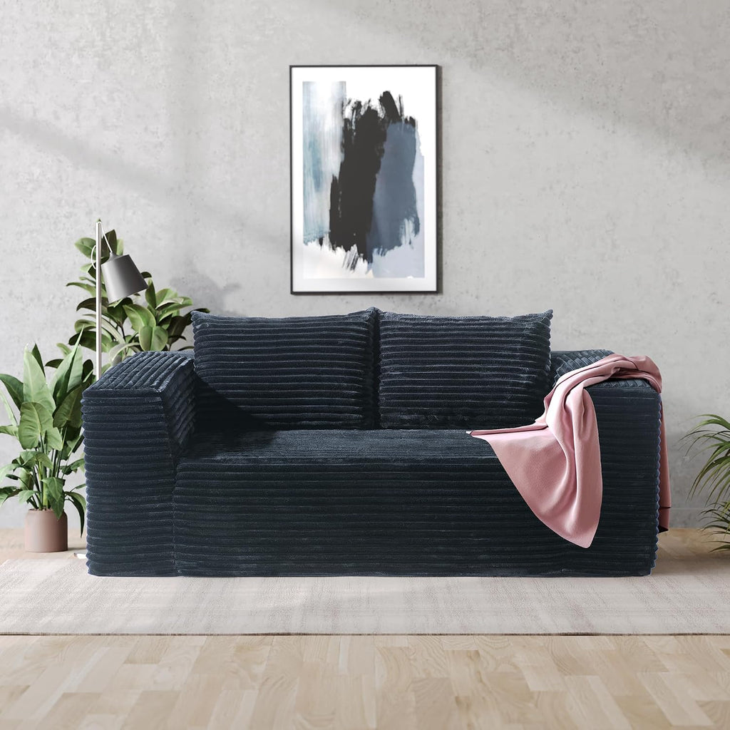 TeQsli Loveseat Sofa, 71' Foam Sofa in a Box, Plush Corduroy Deep Seat Couch, No Assembly Needed, Modern Sofa for Compact Living Rooms, Apartments, and Offices