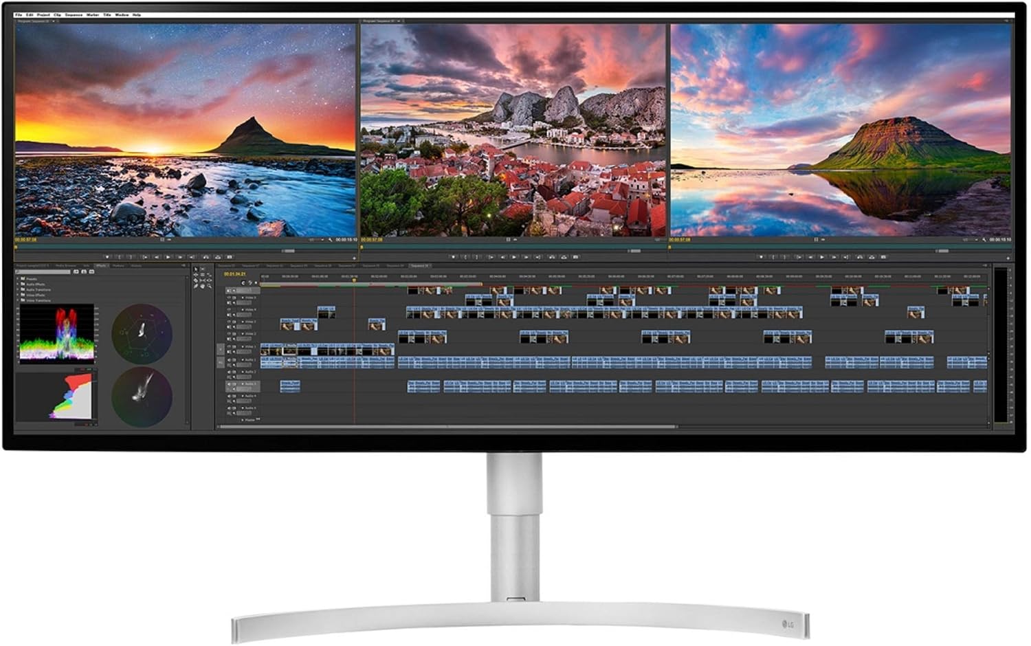 LG 34BK95U-W UltraFine 34' 21:9 5K 2K (5120 x 2160) Nano IPS LED UltraWide Monitor, 600 cd/m² HDR, Thunderbolt 3 / USB Type-C Inputs Black