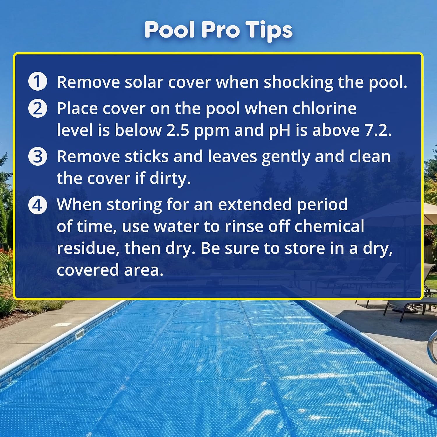 In The Swim 16' x 24' Premium Blue Rectangle Solar Pool Cover 12 Mil for Solar Heating Above Ground Pools and Inground Pools