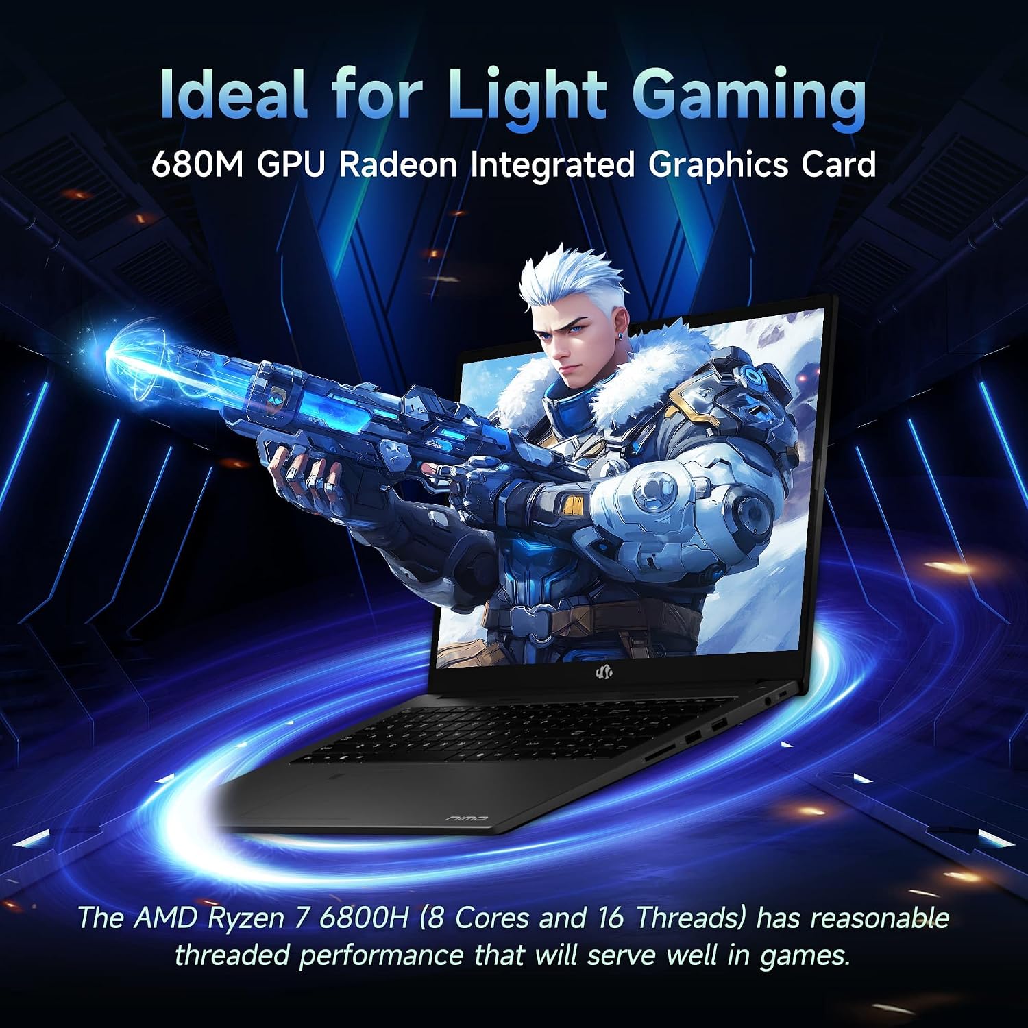 NIMO 17.3' IPS FHD-Gaming-Laptop, 8 Cores AMD Ryzen 7 6800H 64GB DDR5 RAM 2TB SSD (Beat i7-12700H Up to 4.7GHz) AMD Radeon 680M GPU-Computer with 100W Type-C Backlit Keyboard Fingerprint
