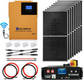 ECO-WORTHY 48V Off Grid Solar System Complete Kit 1600W 6.24KWH Solar Panel Kit for Home：8pcs 195W N-Type Bifacial Solar Panels,48V 100Ah Pro LiFePO4 Server Rack Battery with LED,3500W Solar Inverter
