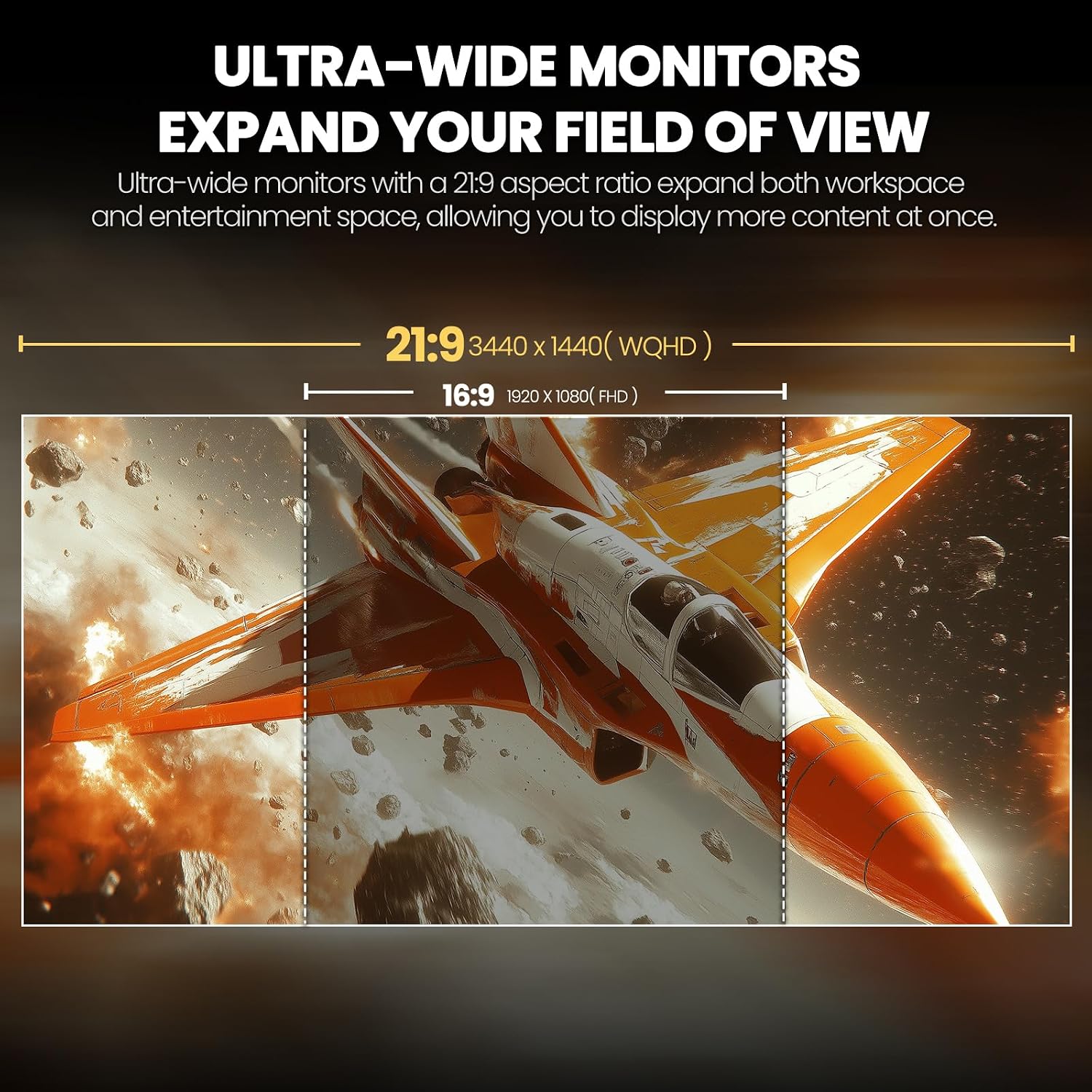 CRUA 34' Curved Gaming Monitor, WQHD 3440x1440, 120Hz Computer Monitors, 1500R VA Screen, 120% sRGB, AMD FreeSync, Blue Light Filter, HDMI 2.0 & DP 1.4, Wall Mountable Installs- White