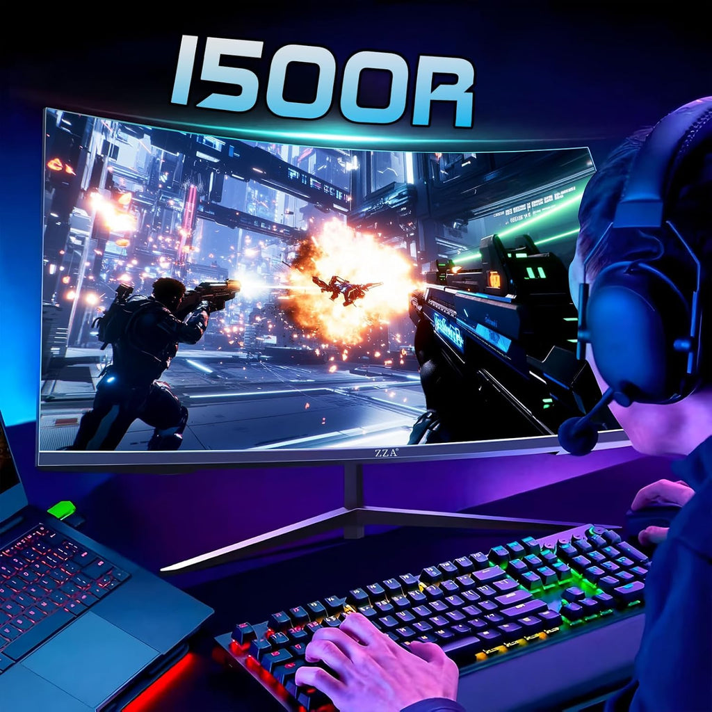 32 Inch Curved Gaming Monitor with 240Hz Refresh Rate, 1ms GTG, HDR600, 1500R Curvature, 1080P Resolution, 122% sRGB, FreeSync, G-Sync Compatible, DP and HDMI Ports, VESA Mount for Competitive Gamers