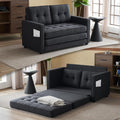 VINGLI Upgraded Loveseat Sleeper, 53.5' W 83' L Convertible Sofa Bed Couch Futon Couches for Living Room, Folding Couch Bed for Small Spaces, Fold Out Floor Gaming Sofa Bed for Basement, Black