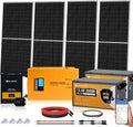 ECO-WORTHY 7.168KWH 800W Solar Panel Kit for RV Off Grid Complete System with 4PCS 200W Solar Panels, 3000W UPS Inverter Charger, 2PC 12.8V 280AH Lithium Batteries, 60A MPPT Controller Bluetooth
