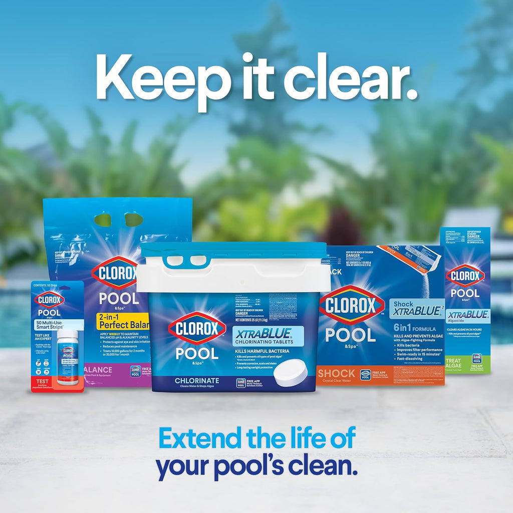 CLOROX Pool&Spa Active99 3' Chlorinating Tablet, Kills Bacteria & Stops Algae, 35LB