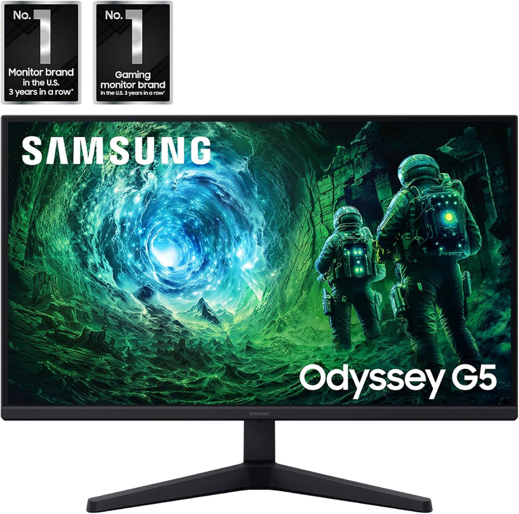 SAMSUNG 27' Odyssey G5 G53F QHD Resolution Gaming Monitor, HDR10, 200Hz Refresh Rate, IPS Panel, AMD FreeSync™ Premium, Black Equalizer, Auto Source Switch, LS27FG532ENXZA (Renewed)