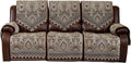 Waterproof Recliner Sofa Covers Non-Slip Recliner Couch Covers for 2 seat, Split Washable Jacquard Reclining Couch Covers Furniture Protecto (FLKF-Brown, 3 Seater)
